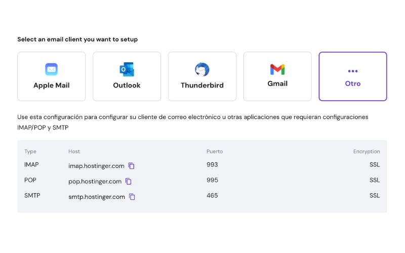 Como configurar un mail de hostinger