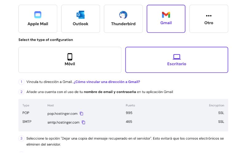 Como configurar mi mail de hostinger en gmail